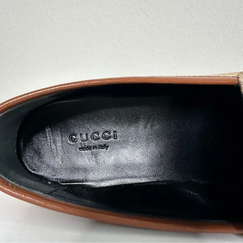 GUCCI Women’s Jordaan GG Canvas Loafers NEW 38.5 - Picture 7 of 10